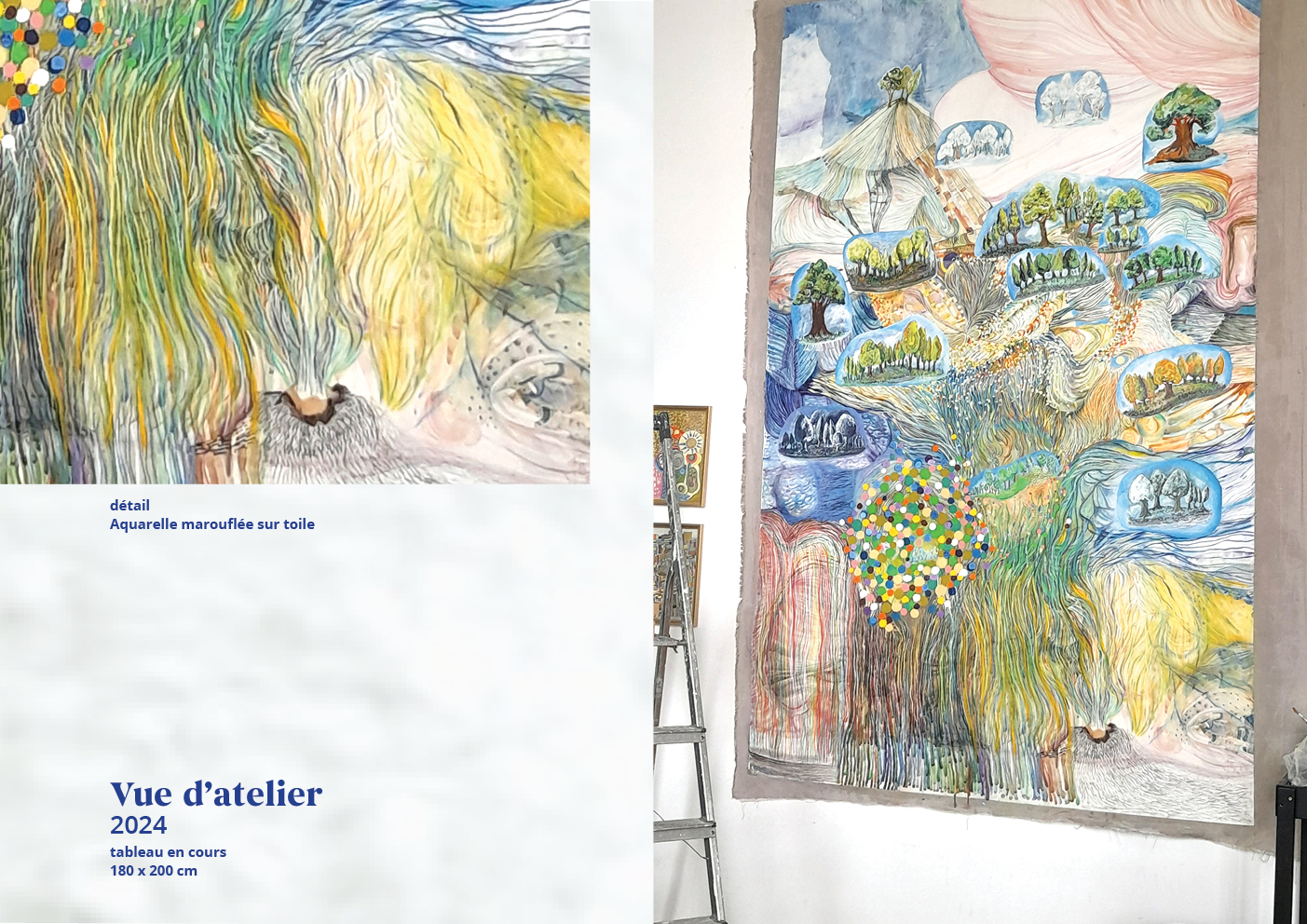 Barbara Thaden. Vue d’atelier
2024
tableau en cours
180 x 200 cm