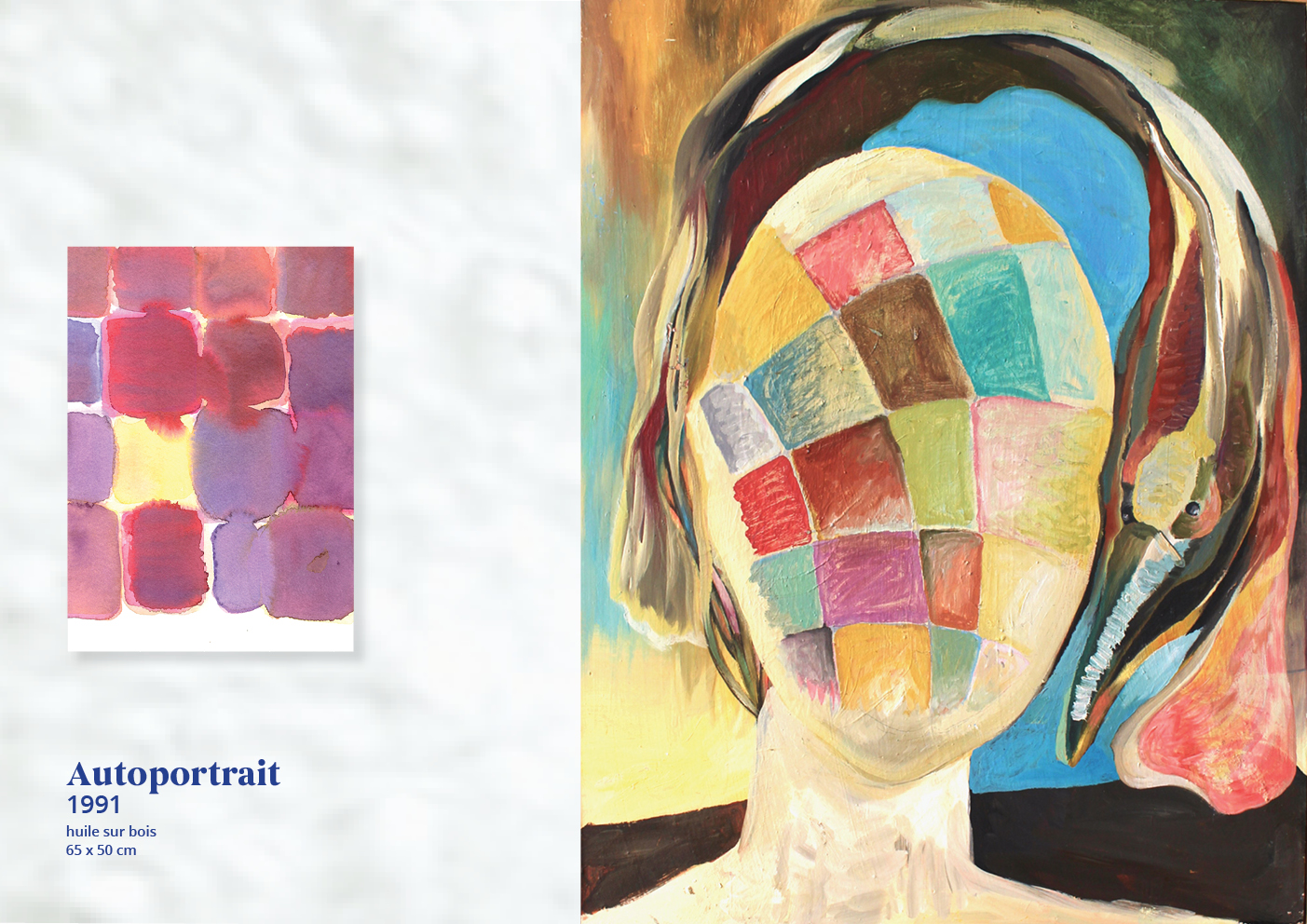 Barbara Thaden. Autoportrait 1991 huile sur bois 65 x 50 cm